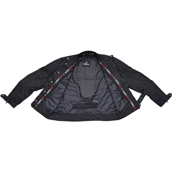 RIDERACT® Cotton Textile Men Jacket With Armors Waterproof Motorbike Jacket NEW - Picture 3 of 8